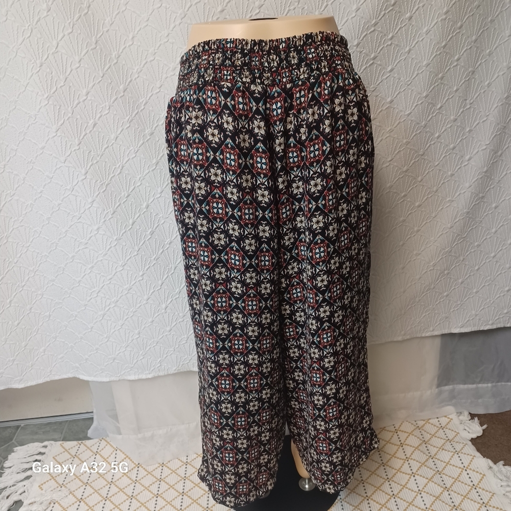 Studio 253 Pant Size 1X Multicolor Patterned Fabric - Picture 5 of 12